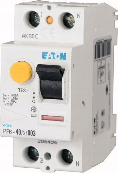 Eaton Wyłącznik różnicowoprądowy 2P 40A 0,5A typ AC PF6-40/2/05 286499