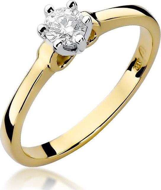 Best Diamonds złoty pierścionek z brylantem 0.30ct 16