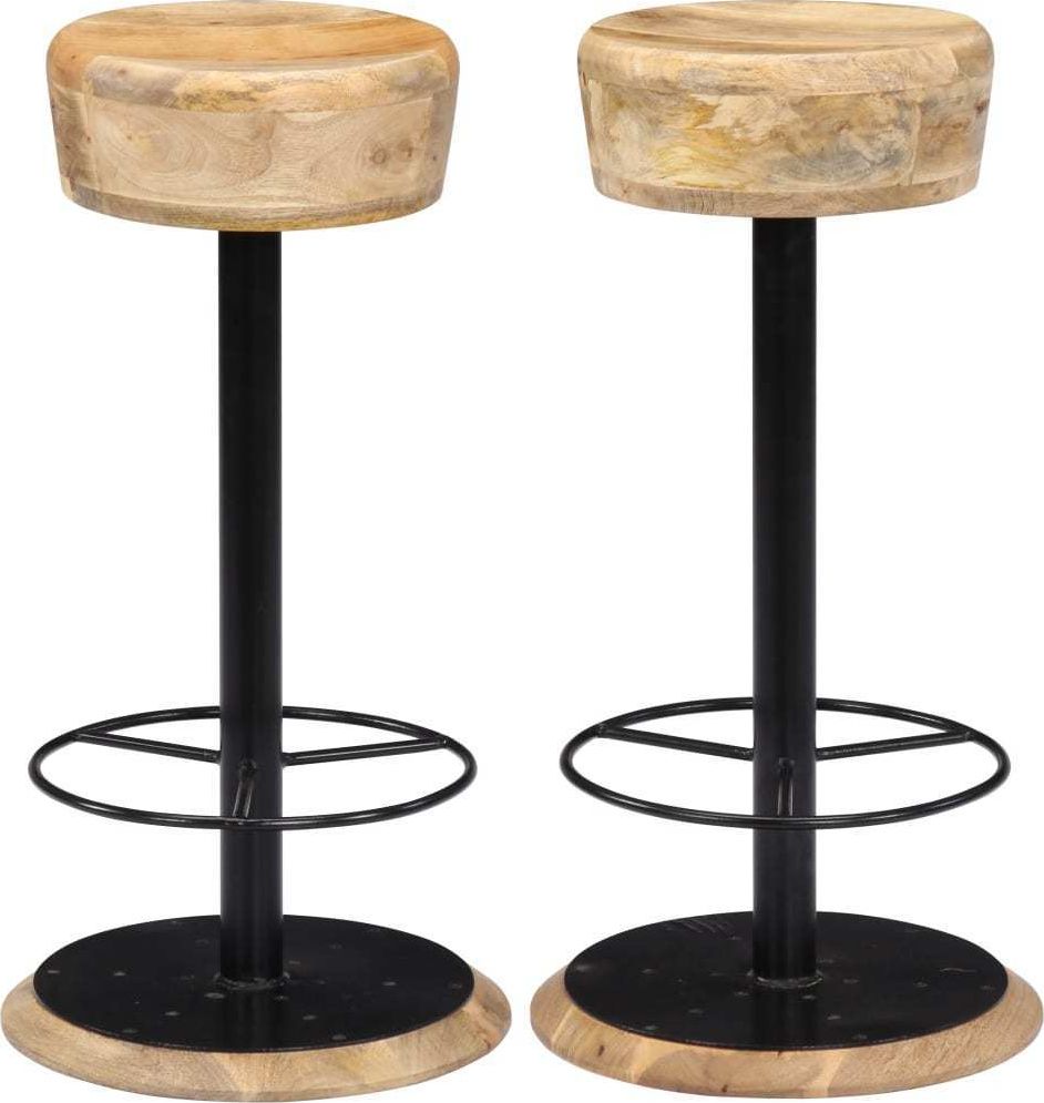 vidaXL Stołki barowe, 2 szt., lite drewno mango