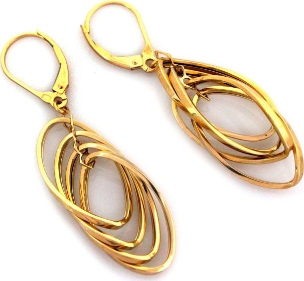 Lovrin Złote kolczyki 585 duże ruchome obręcze