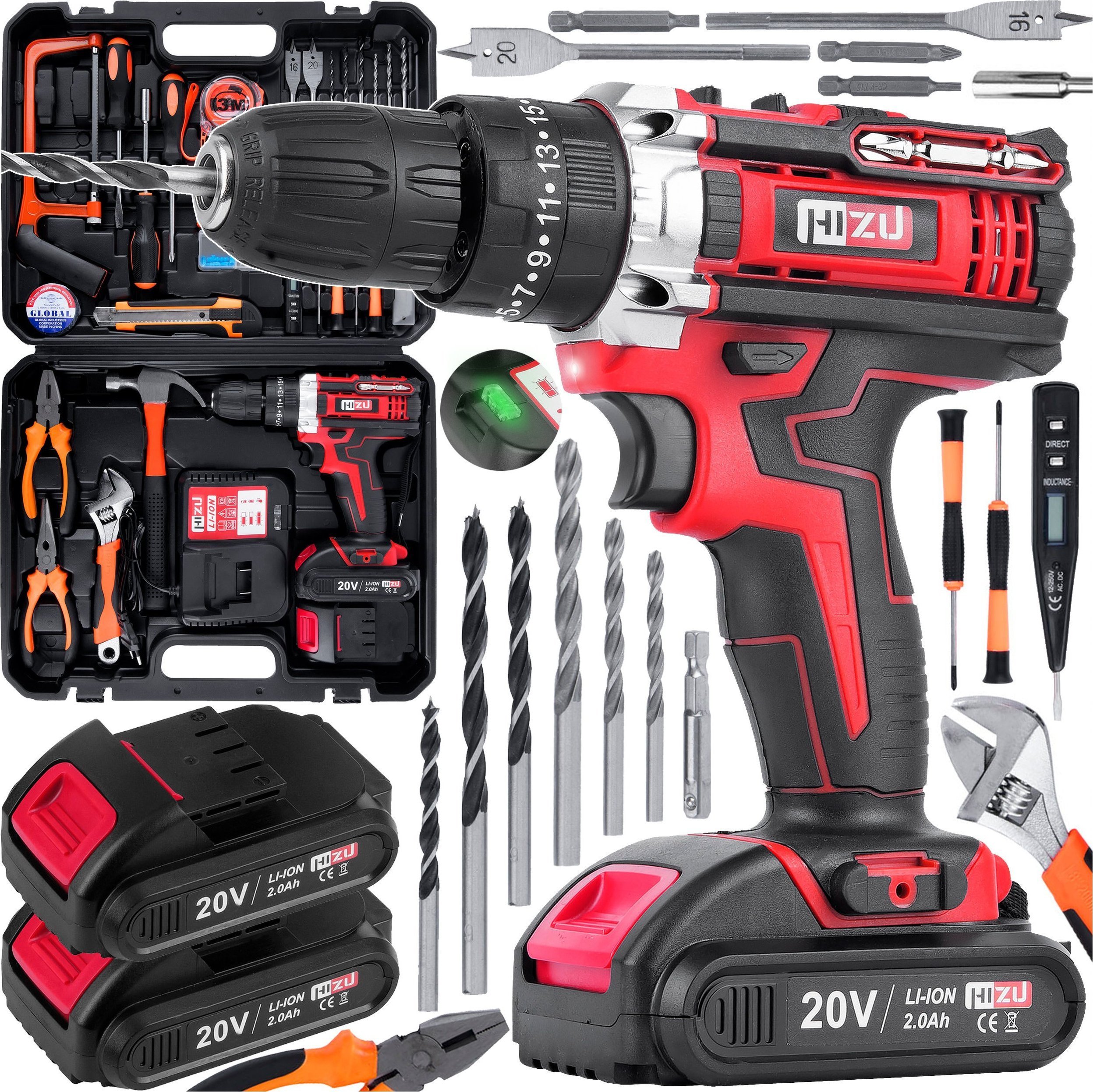 Wiertarko-wkrętarka Hizu HZPD01 20 V 2 x akumulator 2 Ah