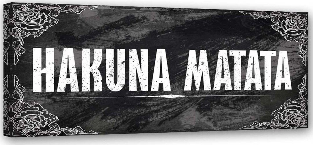 Feeby Obraz na płótnie, Napis Król Lew Hakuna Matata - 90x30