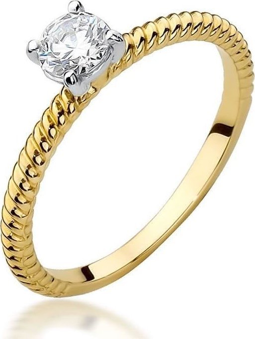 Best Diamonds złoty pierścionek z brylantem 0.30ct 11
