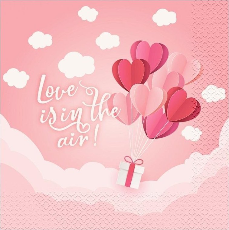 Serwetki Love różowe 33x33cm 20szt