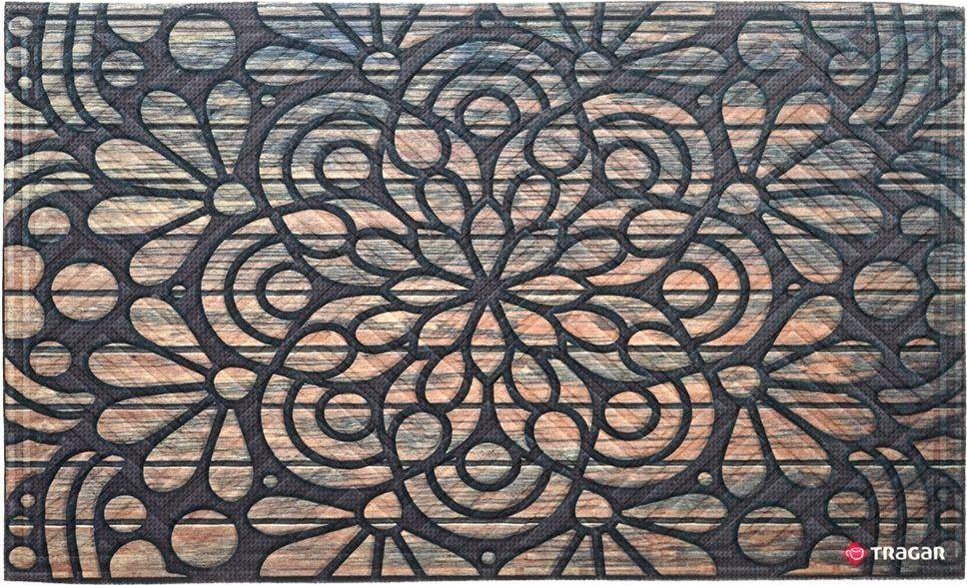 Tragar Wycieraczka wejściowa do butów antypoślizgowa drukowana podgumowana kwiat 45x75 cm