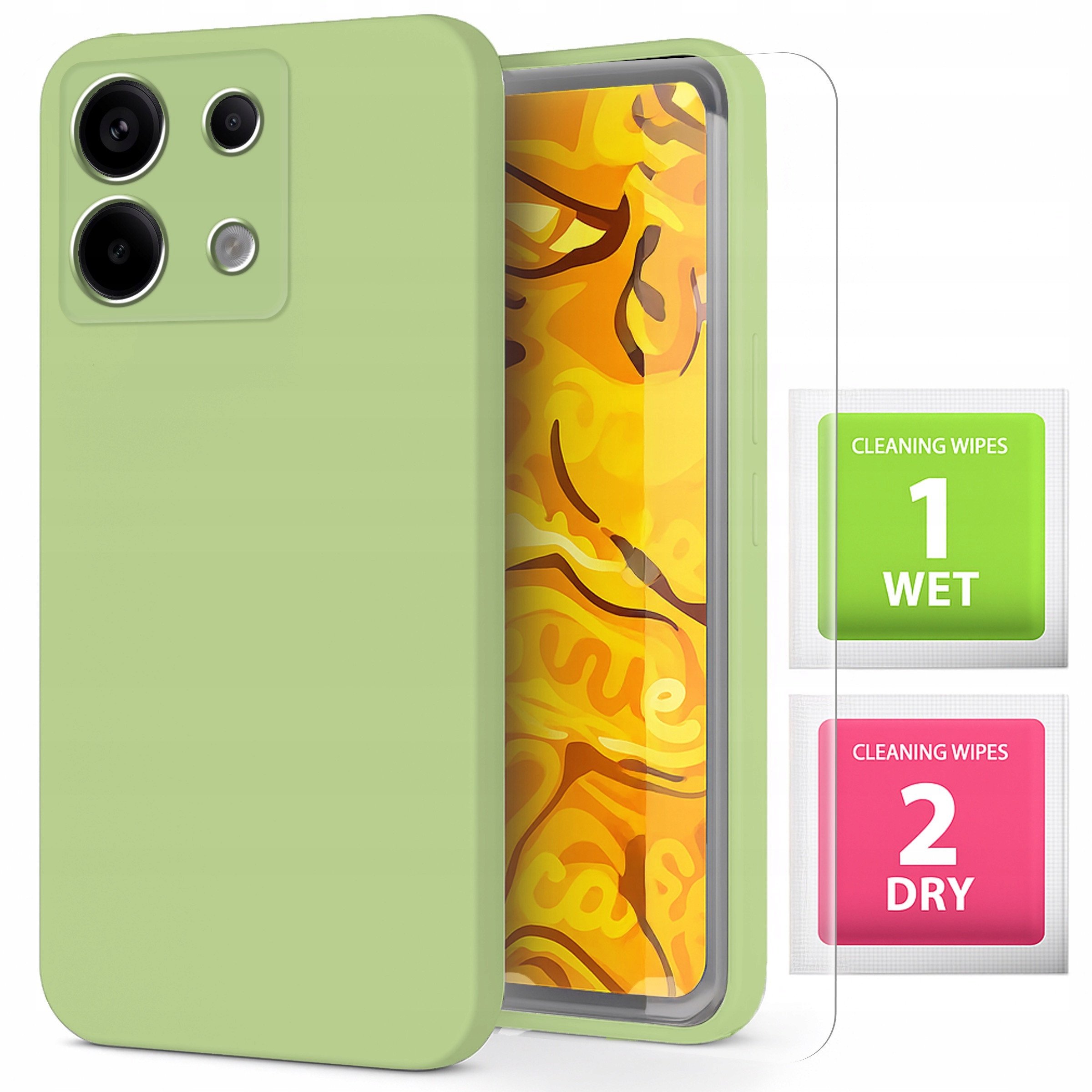 Etui Do Xiaomi Redmi Note 13 Pro 5G (Miętowe, Matowe, Silikonowe) Szkło