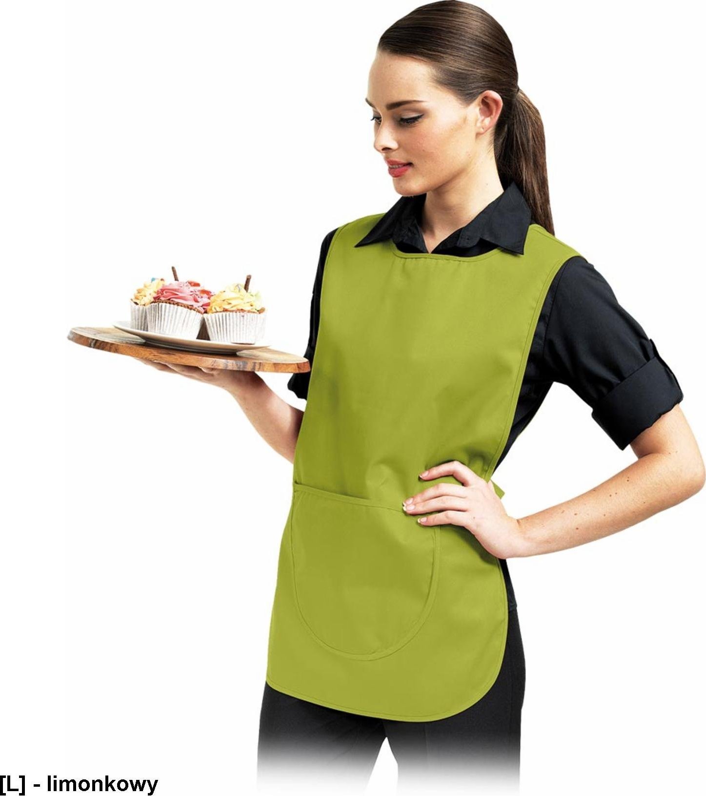 R.E.I.S. TN-1K - tunika dla gastronomi damska z kieszenią - limonkowy S