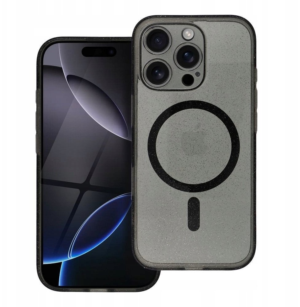 Futerał CLEAR MAG COVER z ochroną aparatu kompatybilny z MagSafe do IPHONE 16 transparent glitter