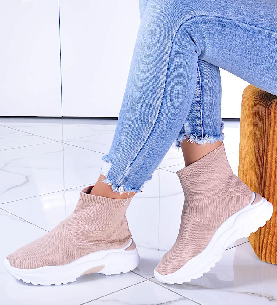 Trampki z wysoką cholewką Khaki /E8-2 11120 W206/ 38