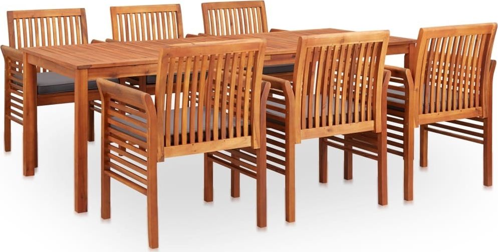 vidaXL 7-cz. zestaw mebli ogrodowych z poduszkami, drewno akacjowe