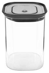 Pojemnik kuchenny, szkło borokrzemowe/stal nierdzewna, 1,1 l, 11 x 11 x 16 cm / Lurch
