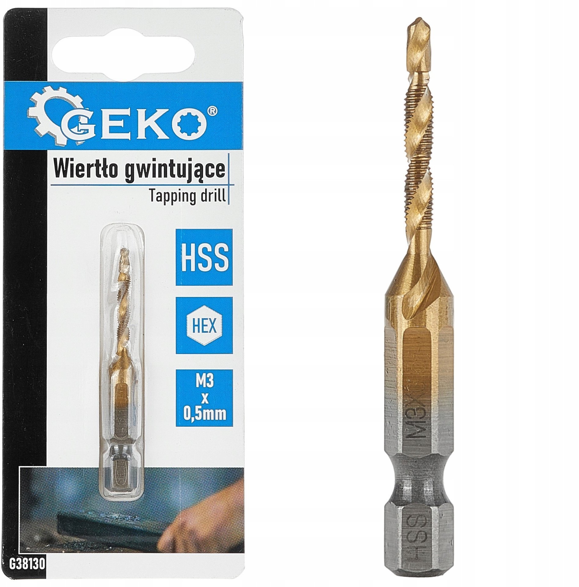 Wiertło gwintujące HSS M3 x 0,5mm HEX (50/250)