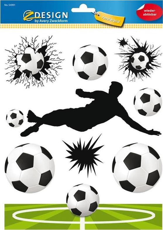 Avery Zweckform Naklejki na okno - Piłka nożna