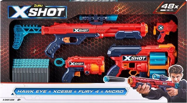 Zuru Zestaw wyrzutni Excel Combo Hawk + Xcess + Fury 4 + Micro