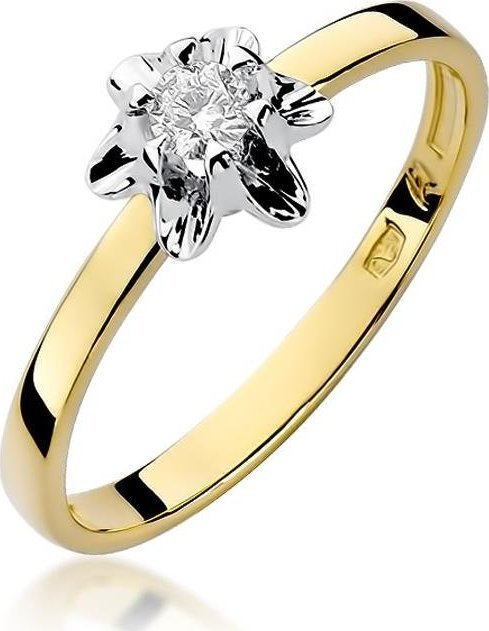 Best Diamonds złoty pierścionek z brylantem 0.10ct 16
