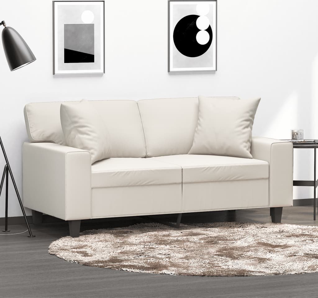 vidaXL vidaXL Poduszki ozdobne, 2 szt., kremowy, 40x40 cm, sztuczna skóra