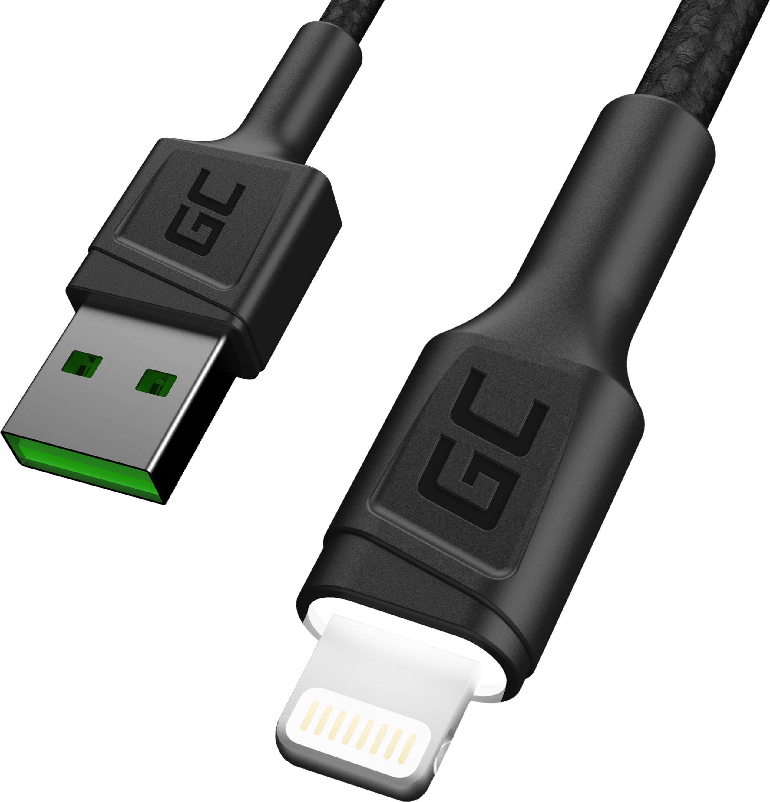 Kabel USB Green Cell USB-A - Lightning 2 m Czarny (KABGC12)