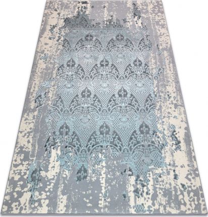 Dywany Łuszczów Dywan CORE W3824 Ornament Vintage - Strukturalny, dwa poziomy runa, jasnoniebieski / krem / szary, 180x270 cm