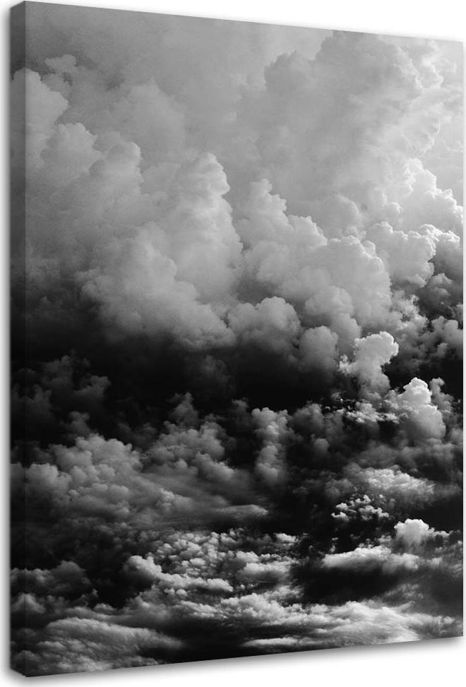 Feeby OBRAZ NA PŁÓTNIE Chmury Niebo Czarno Biały 60x90