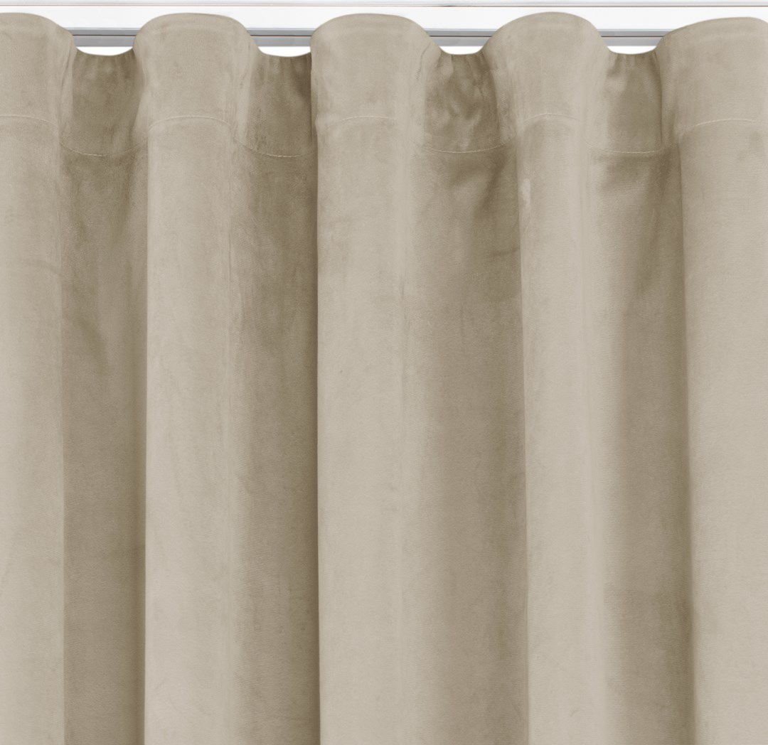 Homede Homede Zasłona VILA velvetowa na taśmie wave 400x175 kremowa
