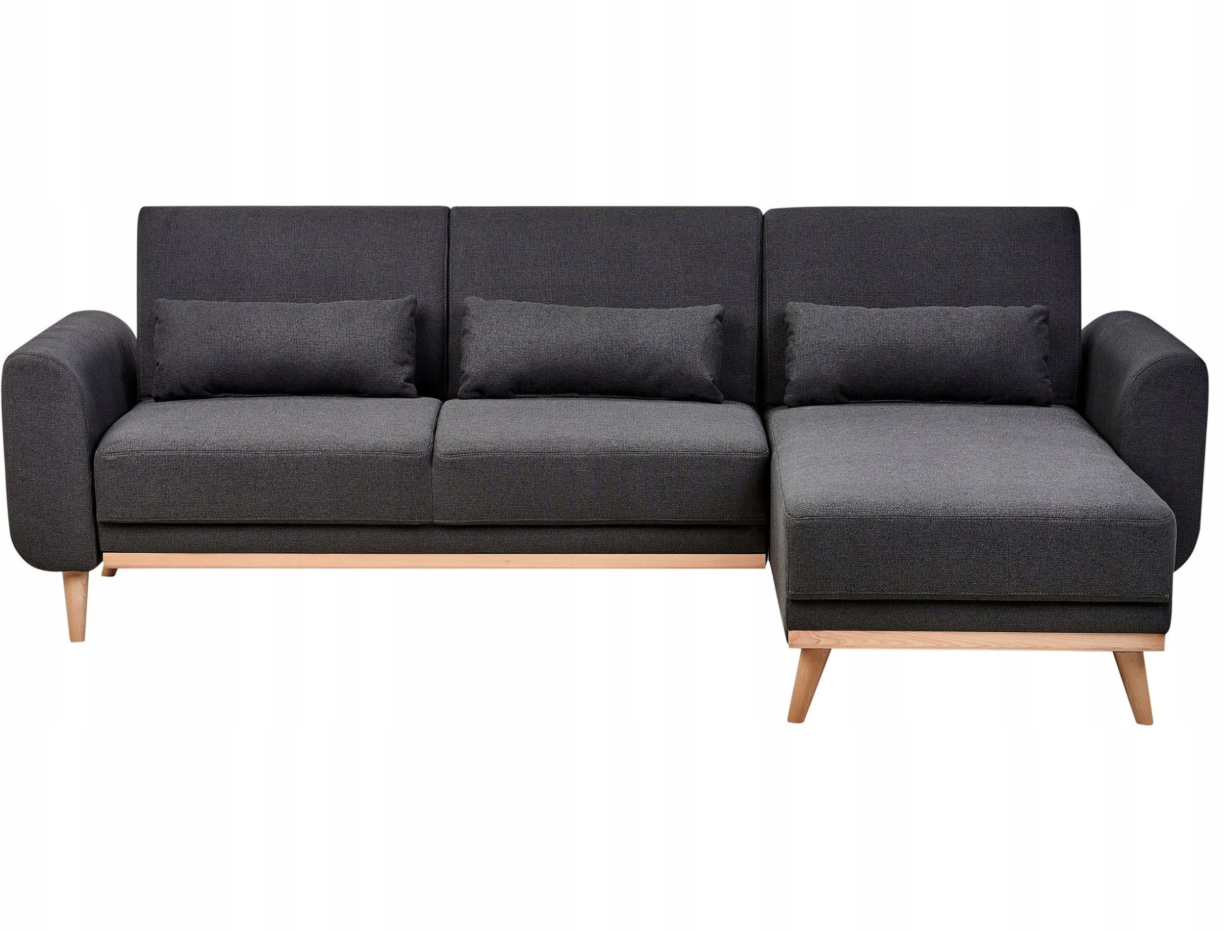 Beliani Narożnik rozkładany lewostronny czarny OLLSTA