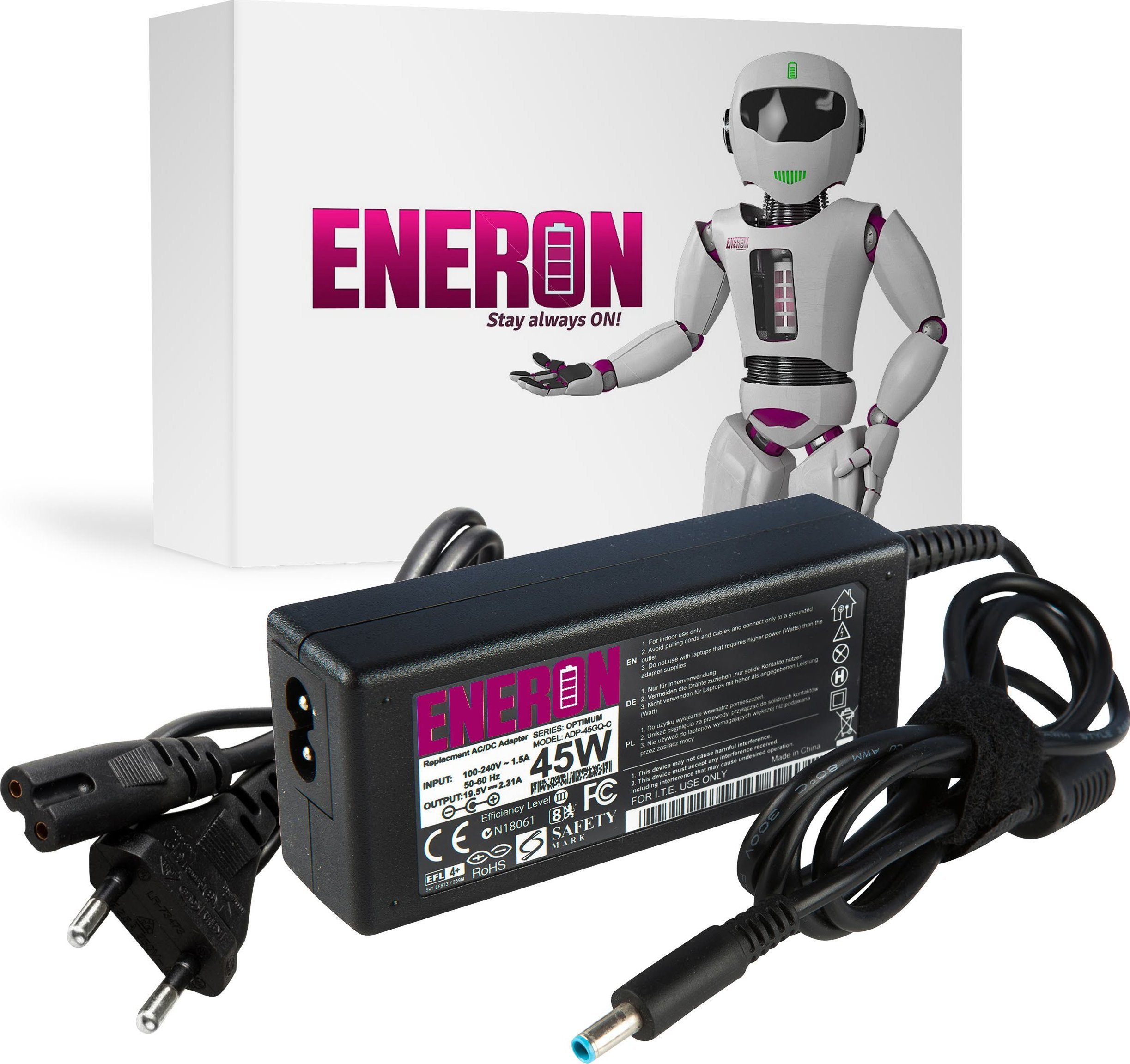 Zasilacz do laptopa Eneron 45 W, 3 mm, 2.31 A, 19.5 V