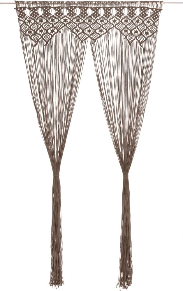vidaXL Zasłona z makramy, kolor taupe, 140 x 240 cm, bawełna