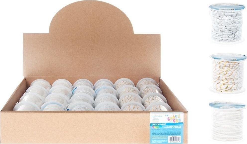 Craft with Fun CF OZDOBA DEK SZNUREK 10M BIEL SZPUL 24/576