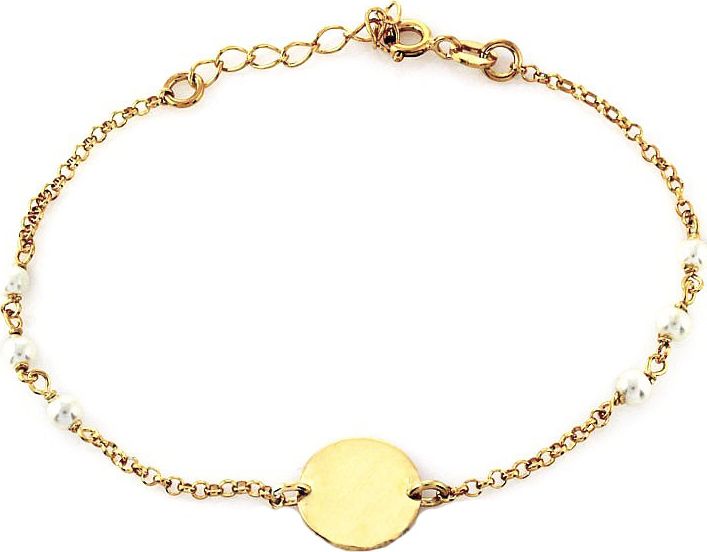 Lovrin SREBRNA BRANSOLETKA Z KÓŁKIEM I PEREŁKAMI 925