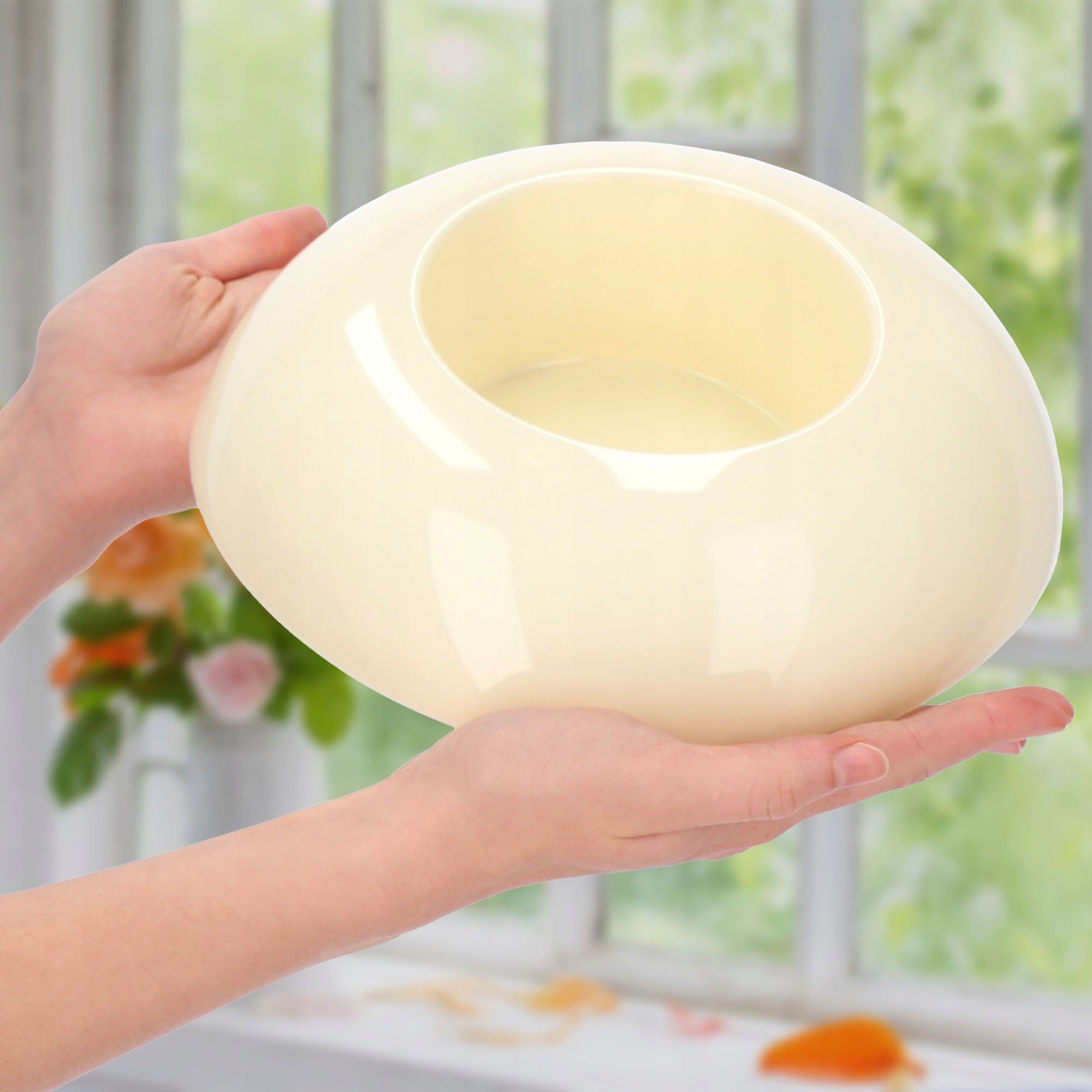 Kadax Doniczka Osłonka Ikebana Kompozycja Kremowa 12 cm