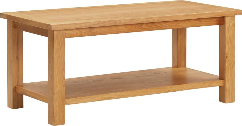 vidaXL Stolik kawowy, 110 x 55 x 40 cm, lite drewno dębowe