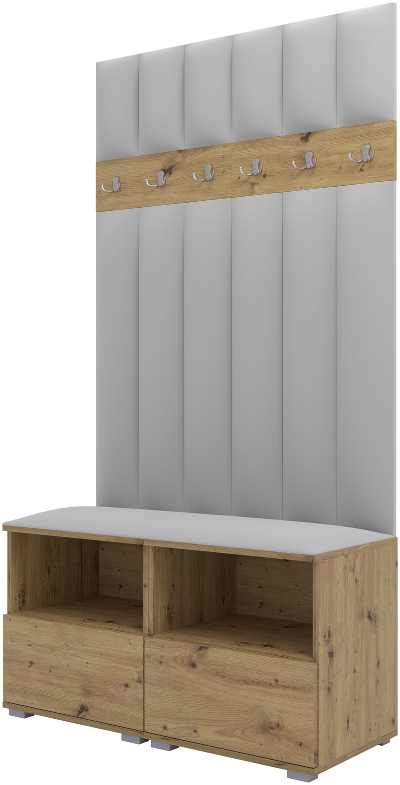 Tapicerowana garderoba Nela III LUX - kolor dąb artisan + tkanina Trinity 32