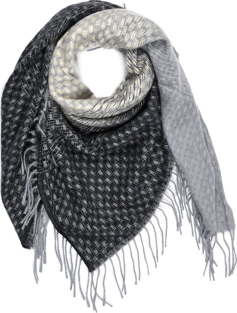 Czarny Duży Szalik Damski bawełniany ciepły chusta na szyję REC-82 NoSize