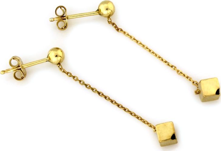 Lovrin Srebrne kolczyki 925 pozłacane z kostkami 1,2 g