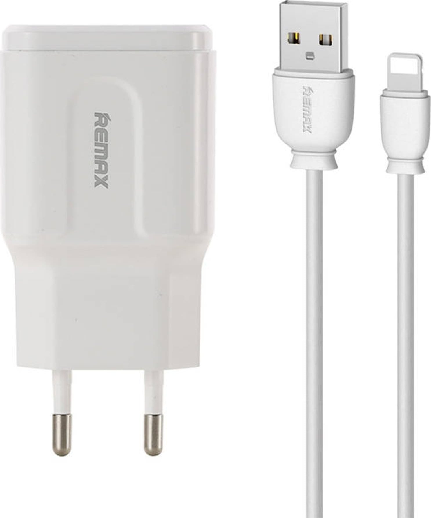 Ładowarka Remax Ładowarka sieciowa Remax, RP-U22, 2x USB, 2.4A (biała) + kabel Lightning