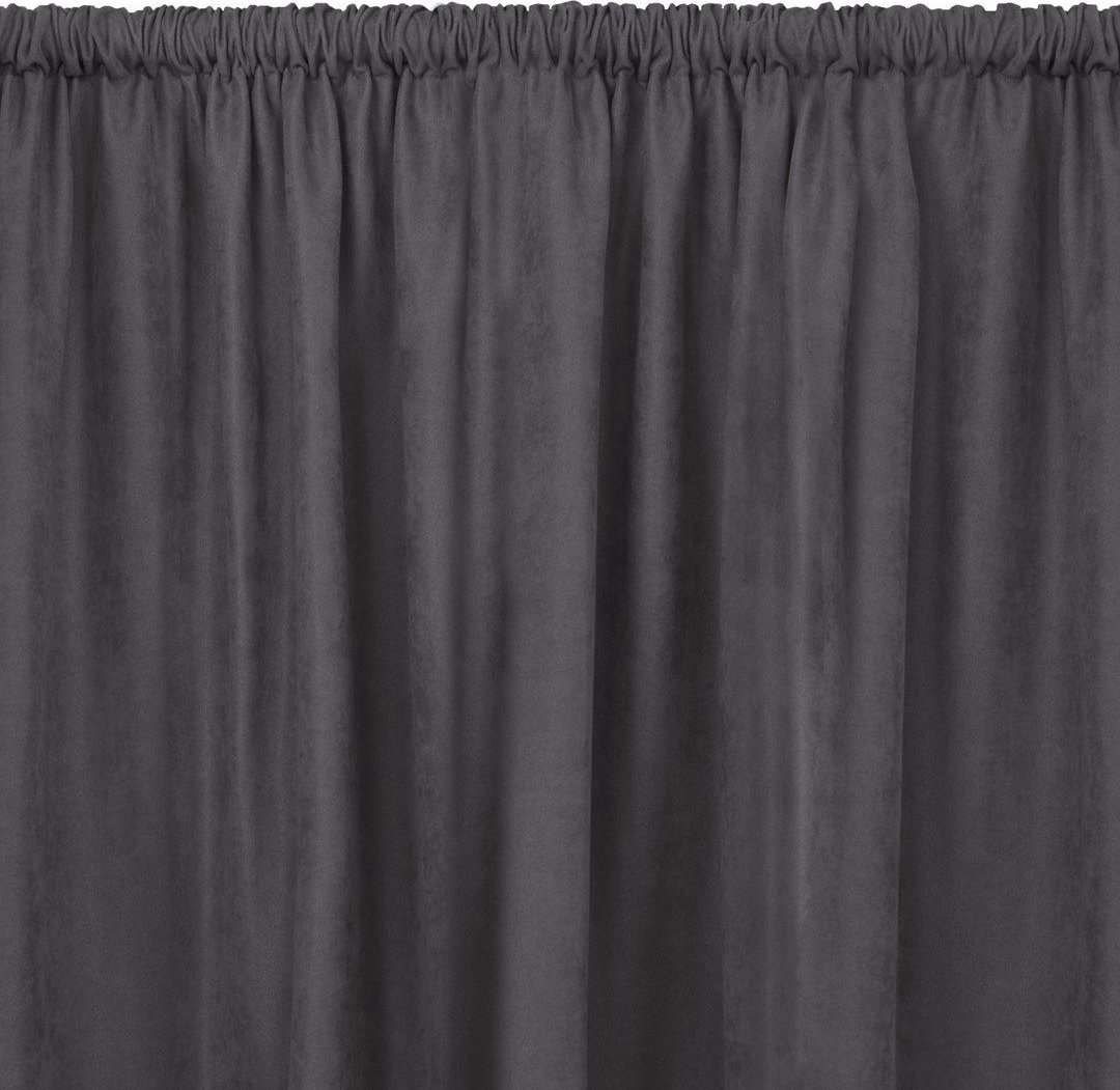 Homede Homede Zasłona MILANA szenilowa z tunelem 220x300 grafitowa wzór 1