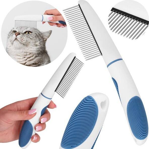 Springos Grzebień do siersci psa i kota zgrzebło do czesania 22,5 cm stal nierdzewna UNIWERSALNY