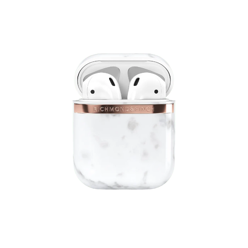 Richmond & Finch Etui ochronne White Marble do AirPods biały