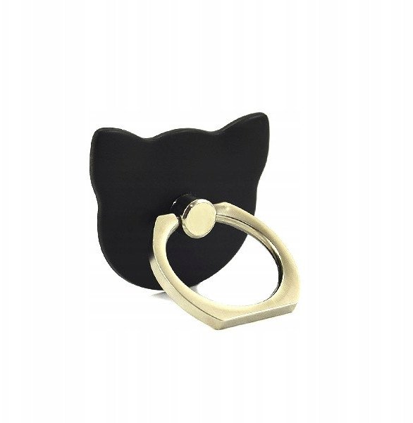 UCHWYT TELEFONU STOJAK KOT CZARNY UNIWERSALNY VEGA NA RĘKĘ RING HOLDER