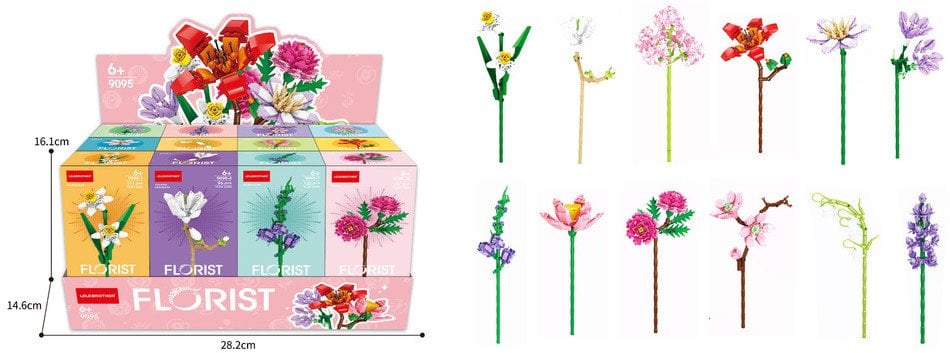 Klocki Konstrukcyjne Pojedynczy Kwiat Dekoracyjny 87-227 el.