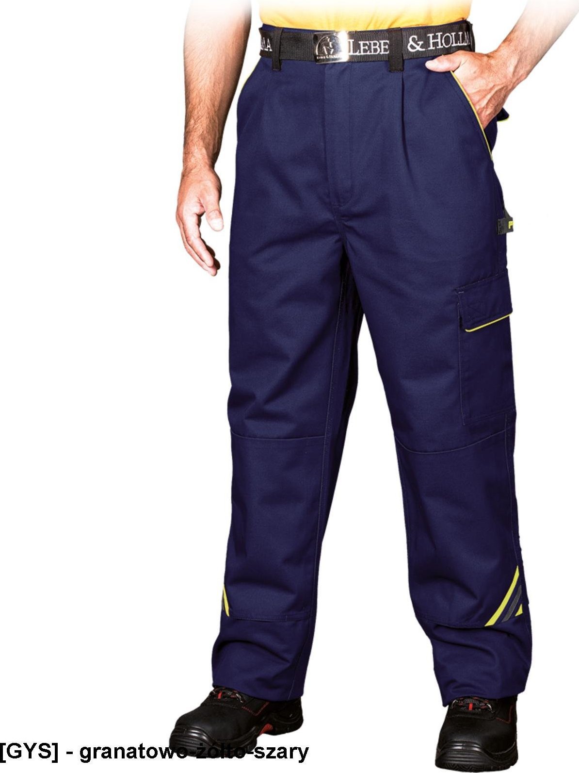R.E.I.S. PRO-T - spodnie ochronne do pasa - granatowo-żółto-szary 60