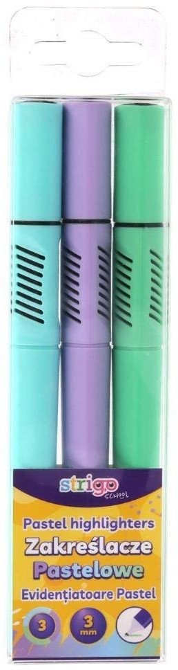 Zakreślacze trójkątne 3szt pastel STRIGO