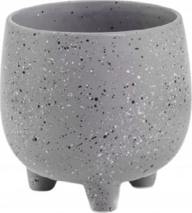 Polnix Doniczka ceramiczna na nóżkach 11,5 cm szara