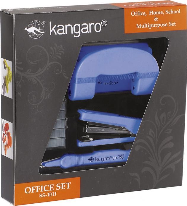Zszywacz Kangaro ZSZYWACZ + DZIURKACZ + ROZSZYWACZ + ZSZYWKI KANGARO SS-10H NIEBIESKI