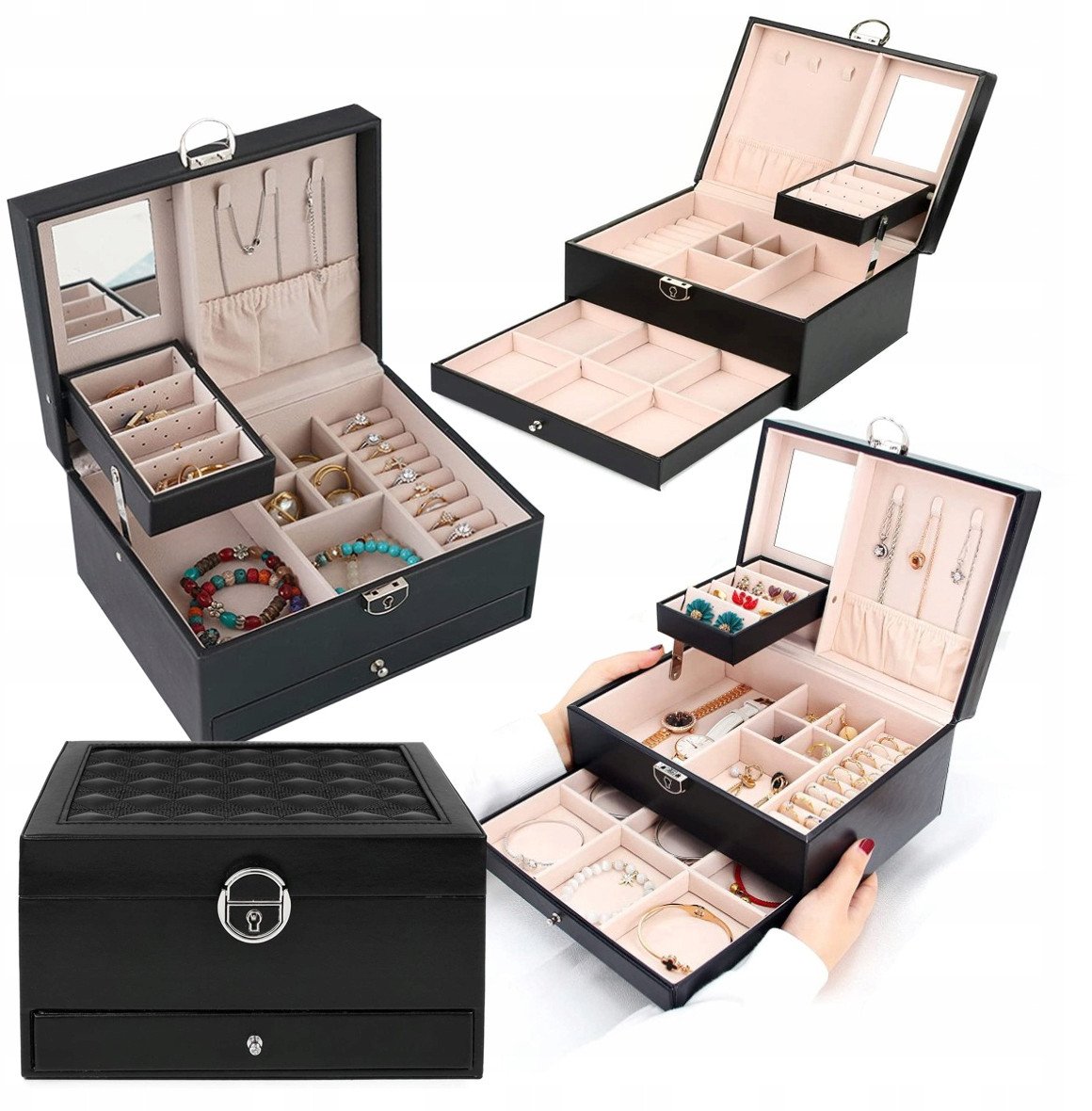 Szkatułka Na Biżuterię Kuferek Organizer Pudełko