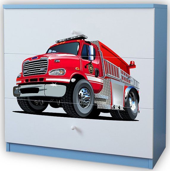 Elior Komoda dla chłopca z szufladami Happy 10X mix - biało - niebieska