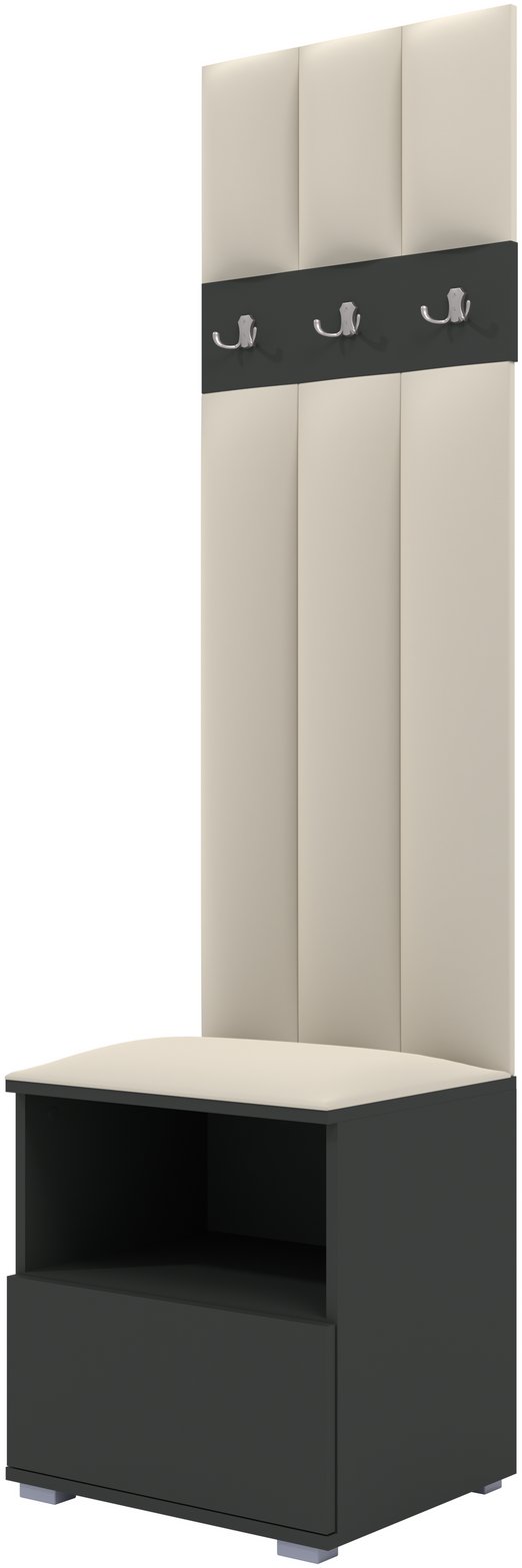 Tapicerowana garderoba Nela IV LUX - kolor grafit + tkanina Trinity 01