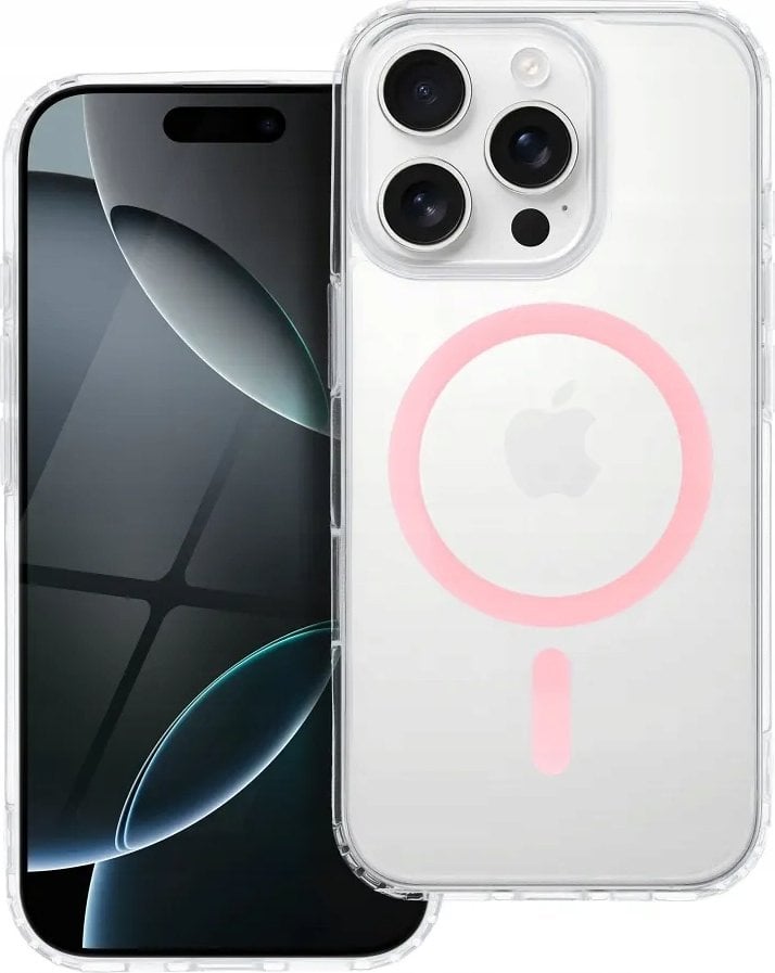 Drop Glue Colorful Ring Mag Cover kompatybilny z MagSafe pasuje do IPHONE 16 PRO różowy