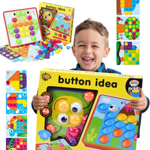UKŁADANKA TABLICE EDUKACYJNE PLANSZA GUZIKOWA DLA DZIECI KREATYWNA MOZAIKA