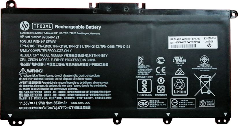 Bateria HP do HP Pavilion 15-CD, 11.5V, 3470mAh (920070-855)